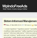 Template WpIndoFreeAds, Web Instant Iklan Baris Gratis Berbasis Wordpress Statement