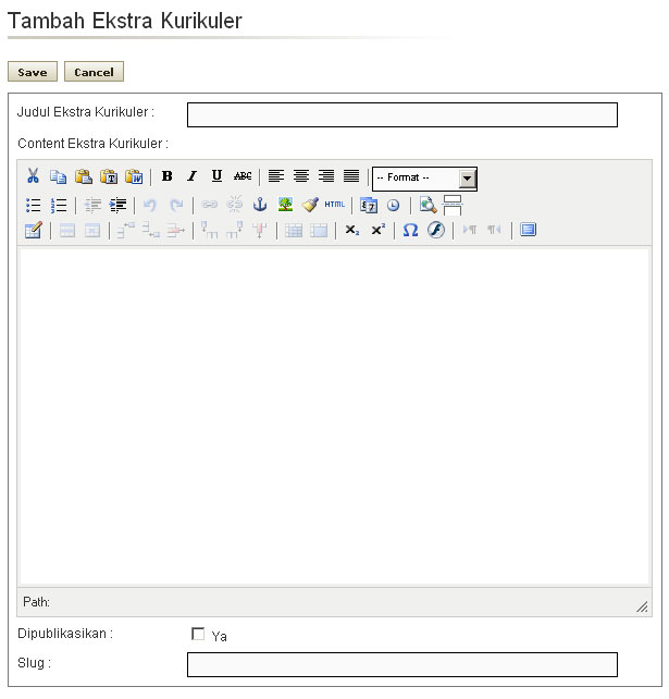 kelola informasi ekstrakurikuler